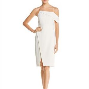 Asymmetrical one shoulder white dress